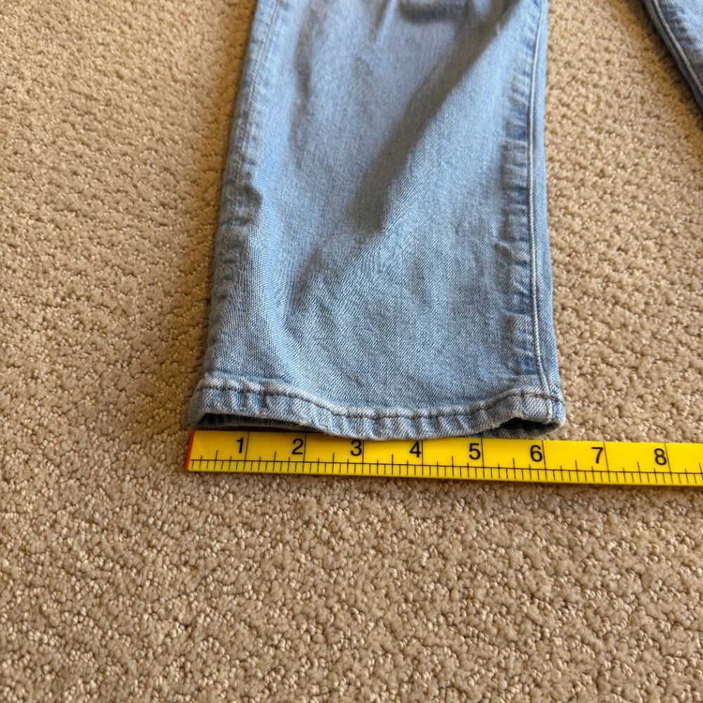 Madewell Jean Perfect Vintage Straight Light Wash Knee-Rip High Waist 24 #ND515 - Picture 14 of 16